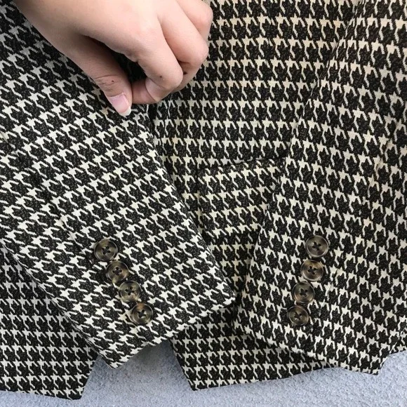 LIVERPOOL LOS ANGELES Womens Houndstooth Blazer Jacket Size S Button Brown - Picture 4 of 10